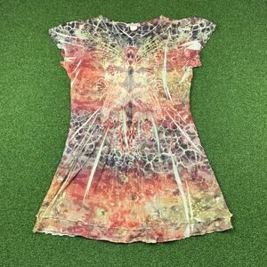 Y2K B Friends Butterfly Short Sleeve Blouse Sz S
